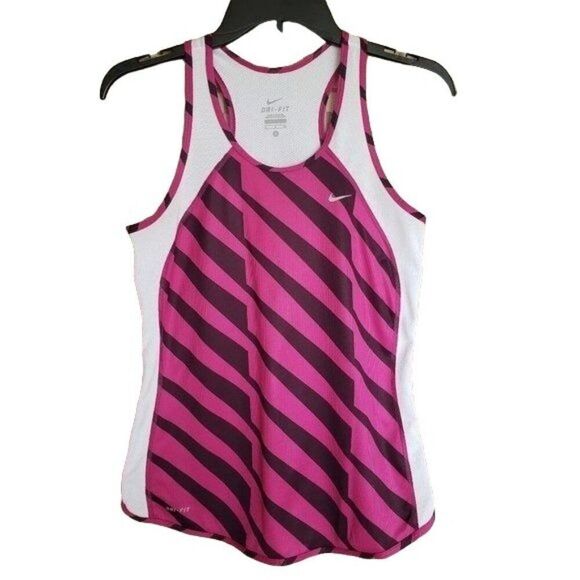 Nike Women's Tank Top S Black Pink Running Dri-Fit Racerback Loose Athletic - Picture 5 of 5